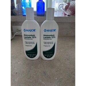 New Major Ammonium Lactate 12% Moisturizing Lotion 8oz Fragrance Free 2 Pack